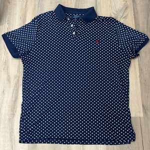 Polo Ralph Lauren Polo Golf Men L Slim Fit Navy Blue Iron Cross Knit Stretch